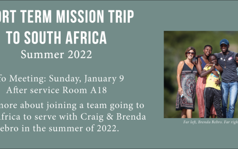 Summer 2022 South Africa Short Term Mission Trip